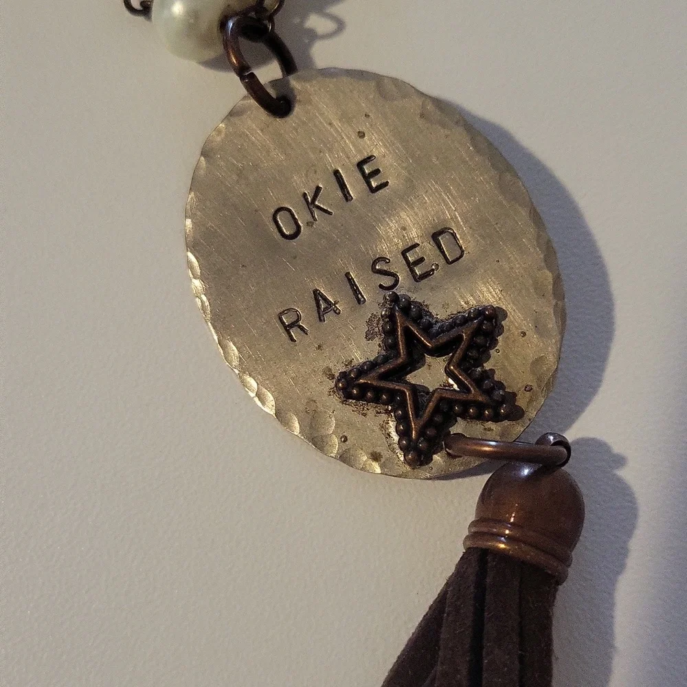 Okie Raised Necklace with Gold Pendant - Picture 2 of 2